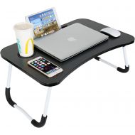 [아마존베스트]CHARMDI Foldable Laptop Table, Portable Laptop Bed Tray Table, Breakfast Serving Lap Desks Bed Trays, Notebook Computer Standing Bed Desk for Sofa Couch Floor