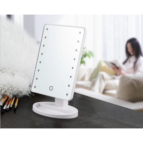  CHARMINER Makeup Mirror with Lights,Charminer 16 LED Lighted Makeup Mirror Touch Illuminated Cosmetic Desktop Vanity Mirror with Stand,Handy Touching On/Off