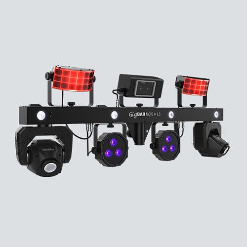  CHAUVET DJ GigBAR Move + ILS 5-in-1 Lighting System with Moving Heads, Pars, Derbys, Strobe, and Laser Effects