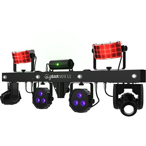  CHAUVET DJ GigBAR Move ILS 5-in-1 Lighting System with Moving Heads, Pars, Derbys, Strobe, and Laser Effects