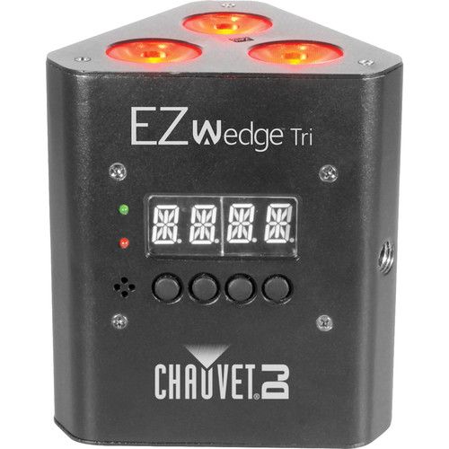  CHAUVET DJ EZWedge Tri Battery-Powered RGB LED Wash Light Kit with Cables and Clamps (4-Pack)