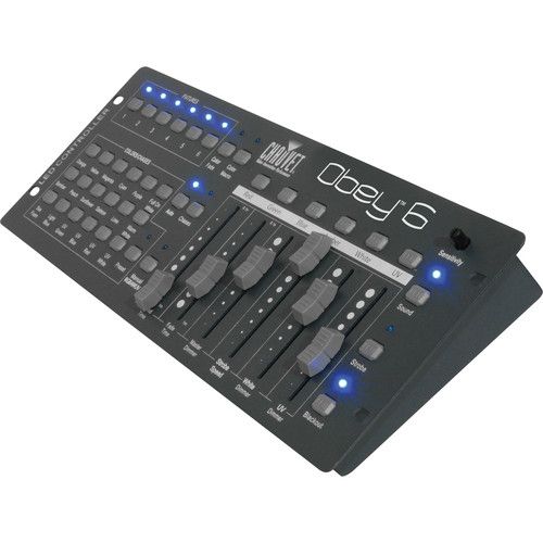  CHAUVET DJ SlimPAR 64 RGBA LED PAR Kit with 6-Channel DMX Controller, Cables, and Bag (4-Pack)