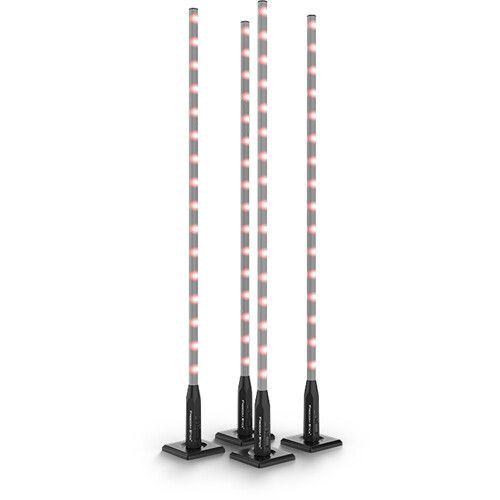  CHAUVET DJ Freedom Stick X4 Battery-Powered RGB LED Tube Kit with Stands & Case (4-Pack)