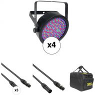 CHAUVET DJ EZpar 64 RGBA Kit - Battery-Powered LED PAR (Black, 4-Pack)