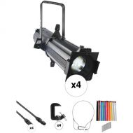 CHAUVET DJ EVE E-100Z Ellipsoidal LED Spot Fixture 4-Light Kit with Accessories