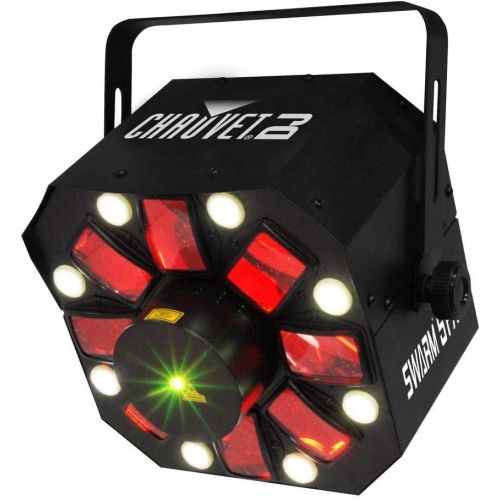  CHAUVET DJ Chauvet DJ SWARM 5 FX RGBAW LED Active Derby, Strobe Laser Light Party Effect (4 Pack)