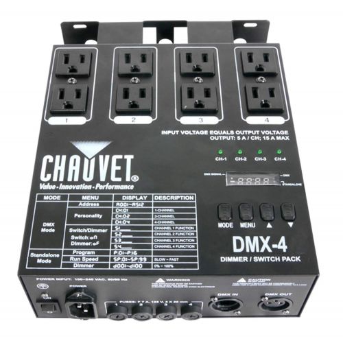  CHAUVET DJ Chauvet 4 Channel DJ DimmerSwitch Relay Pack Light Controller (4 Pack) DMX-4