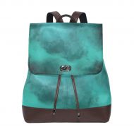 CHAYUN Women PU Leather Fashion Backpack Purse Watercolor Turquoise Travel School Shoulder Bag Girls Ladies Daypack Handbags
