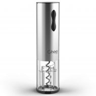 CHEER MODA Cheer moda Classic Electric Wine Opener, Stainless Steel, Portable Size Design, Rechargeable Lithium Battery, Removable Bottom, Easy, to to Clean, ((Space Silver)