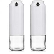 CHEFVANTAGE Olive Oil and Vinegar Cruet Dispenser Set with Elegant Glass Bottle and Drip Free Design - White