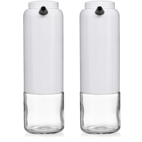  CHEFVANTAGE Olive Oil and Vinegar Cruet Dispenser Set with Elegant Glass Bottle and Drip Free Design - White