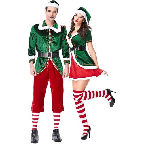  CHENMA Elf Costume Adult Deluxe Santa Cosplay Suit Christmas Costume Men Women