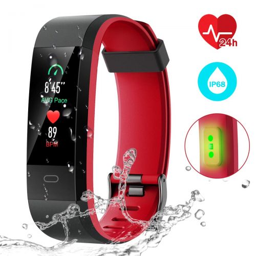  CHEREEKI Fitness Armband, Fitness Tracker mit Pulsmesser/ IP68 wasserdicht/ 14 Trainingsmodi/ Schlaf Tracking/ Alarm Modus/ Sitzende Erinnerung/ SMS Push