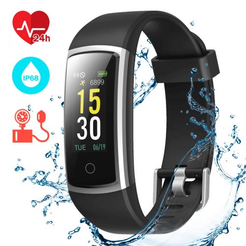  CHEREEKI Fitness Armband, Fitness Tracker mit Pulsmesser IP68 Wasserdichter Farbbildschirm Aktivitatstracker Fitness Uhr mit Blutdruckueberwachung Schrittzaehler Uhr Smart Watch Anr