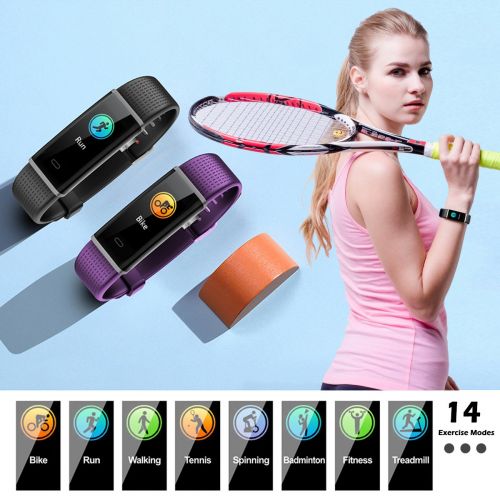  CHEREEKI Fitness Armband mit Pulsmesser IP68 Wasserdicht fuer Android & iOS