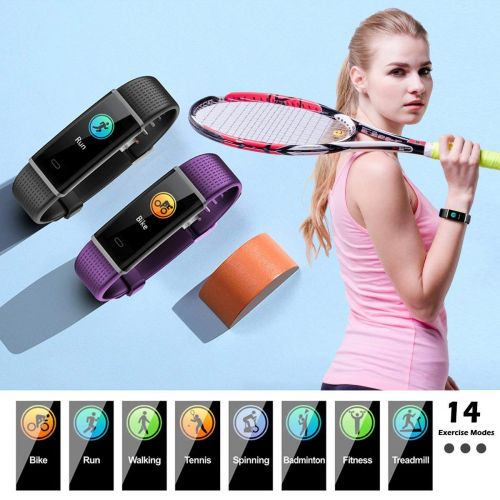  CHEREEKI Fitness Trackers, Heart Rate Monitor Activity Tracker Fitness Watch with IP68 Waterproof, 14 Sports Modes Smart Band, Color Screen, Calorie Counter, Sleep Monitor for Kids