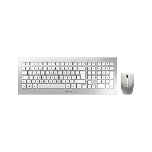  [아마존베스트]CHERRY DW 8000 RF Wireless QWERTZ German Silver, White Keyboard (Standard, Wireless, RF Wireless, QWERTZ, Silver, White, Mouse Included)