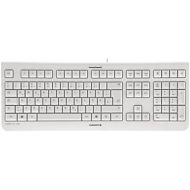 [아마존베스트]Cherry KC 1000 USB Keyboard Flat Design Wired The Blue Angel GS Approval QWERTZ Business Keyboard German Layout, white-grey