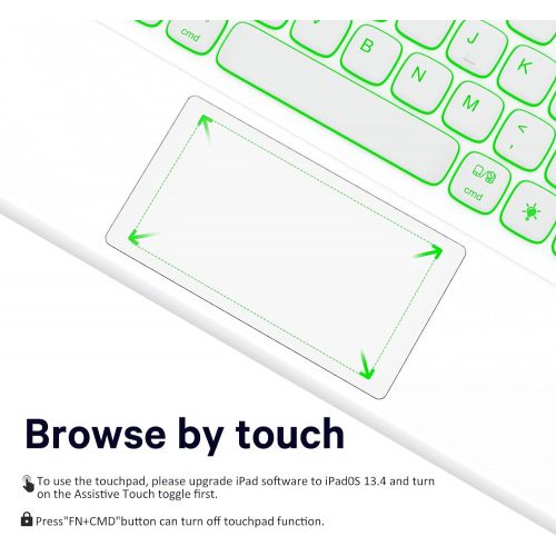  [아마존베스트]CHESONA Touchpad Keyboard for iPad 8th Generation/7th Gen, iPad 10.2 Case with Keyboard, Apple Pencil Holder & Magic Trackpad & Smart Touch Keyboard for iPad 10.2 inch 2020, iPad Air 3rd G