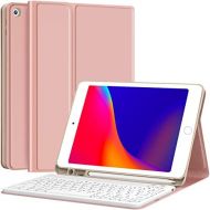 [아마존베스트]CHESONA Keyboard Case for iPad 8th Generation (2020)/7th Gen (2019) 10.2 Inch, Detachable Wireless with Pencil Holder Stand Folio Keyboard Cover for New iPad 8th Gen/7th Gen 10.2”, Rose Go