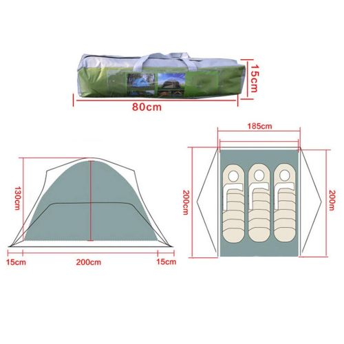  CHEXIAOcx CHEXIAO Automatisches Zelt, Outdoor 3-4 Personen Doppelzelt, Doppel-Camping Fuer Mehrere Personen, Camping-Zelt