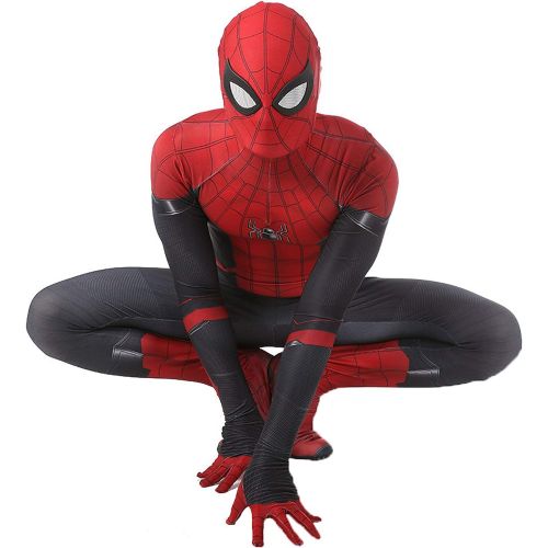  할로윈 용품CHGCHLCO Spider-Man Far From Home Costume Adult & Kid Unisex Spandex Halloween Red Cosplay Zentai Suit