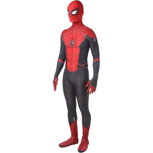  할로윈 용품CHGCHLCO Spider-Man Far From Home Costume Adult & Kid Unisex Spandex Halloween Red Cosplay Zentai Suit