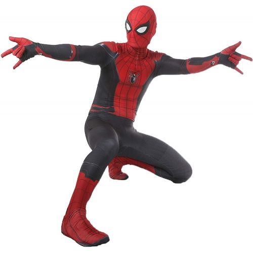  할로윈 용품CHGCHLCO Spider-Man Far From Home Costume Adult & Kid Unisex Spandex Halloween Red Cosplay Zentai Suit