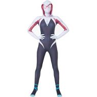 CHGCHLCO Gwen Stacy Spider-Man into The Spider Verse Costume Women & Girl Spiderman Spandex Halloween White Cosplay Zentai Suit