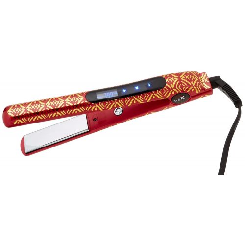  CHI Smart Gemz Volumizing Zirconium Titanium Garnet Metallic Foil 1 Inch Hairstyling Iron With 34 Inch Travel Iron, Hair Clips and Thermal Pouch, Garnet Metallic