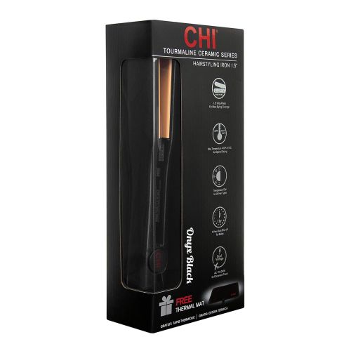  CHI Air Expert Classic Tourmaline Ceramic Hairstyling Iron, Onyx Black, 1.5 Inch