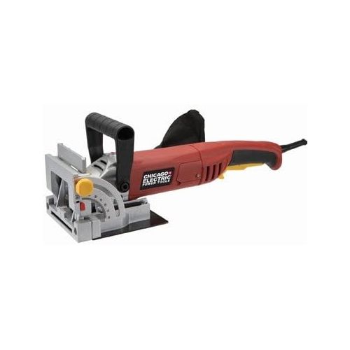  [아마존베스트]CHICAGO ELECTRIC 4 Plate Joiner 120 volts, 6 amps, 10,000 RPM, 60 Hz, single phase; Includes carbide tipped blade and arbor wrench