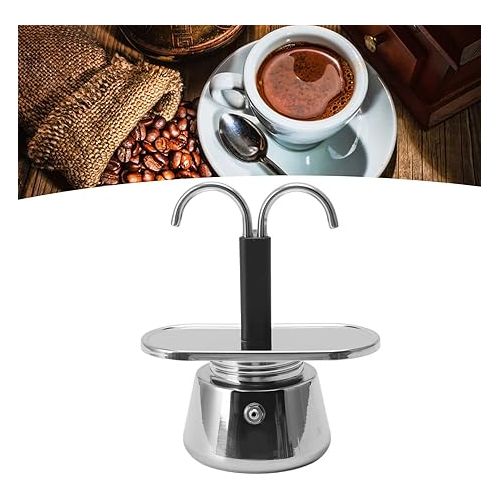  Moka Coffee Pot, Moka Pot, Moka Coffee Maker, 2 Cup 100ML Moka Pot Double Head Stainless Steel Mocha Coffee Pot Italian DIY Conduit Coffee Maker