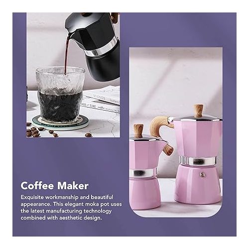  CHICIRIS Espresso Maker, Moka Pot 3 Cup(150 ML - 5.2 Oz), Italian Coffee Maker, Classic Style Aluminum, Espresso Machine, High-Pressure Extraction Stovetop Coffee Maker