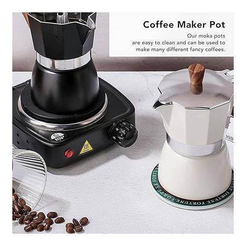  CHICIRIS Espresso Maker, Moka Pot 3 Cup(150 ML - 5.2 Oz), Italian Coffee Maker, Classic Style Aluminum, Espresso Machine, High-Pressure Extraction Stovetop Coffee Maker