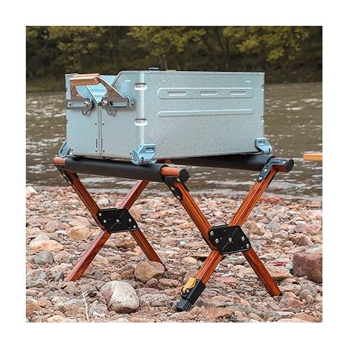  CHICIRIS Foldable Cooler Stand, Camping Cooler Stand Strong Load Bearing Stable Portable Aluminum Alloy for Outdoor Use