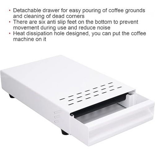  CHICIRIS Espresso Coffee Knock Box, Stainless Steel Detachable Knock Box, Large Size High Bearing Capacity Coffee Knock Box with Non-Slip Base for Home, Office, Coffee Shop (White)