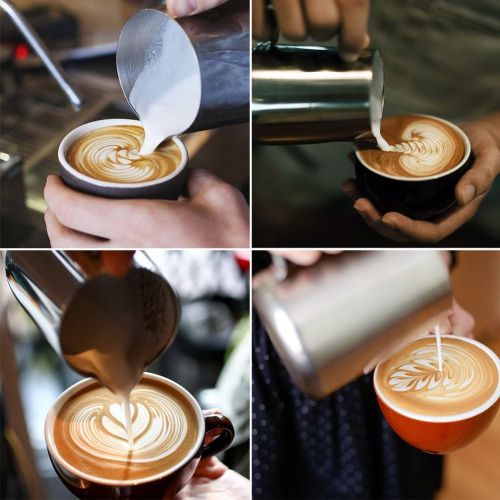  CHICIRIS Stainless Steel Milk Jug,600ml Milk Jug for Coffee Machine,Espresso Coffee Cup Mugs with Measurement,Milk Pitcher Jugs for Espresso Machines, Milk Frothers, Latte Art