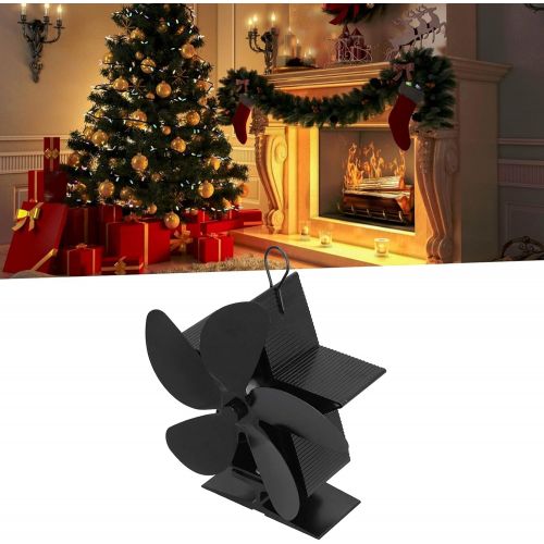  CHICIRIS Fireplace Fan, Efficient Heat Powered Ultra Silence 5 Blade Zinc Alloy Wood Stove Fan Improve Air Circulation Eco Friendly for Kitchen for Family for Home
