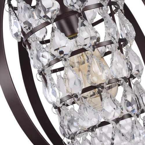  CHICLUX Globe Chandeliers Crystal Oil Rubbed Bronze Chandelier Lighting Vintage Light Fixture 1 Light