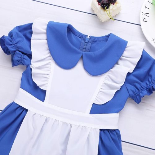  CHICTRY Princess Wonderland Cosplay Classic Blue&White Apron Dress Costume for Baby Toddler Kids Girls