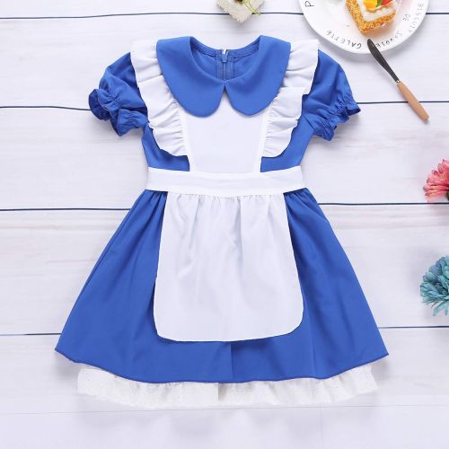  CHICTRY Princess Wonderland Cosplay Classic Blue&White Apron Dress Costume for Baby Toddler Kids Girls