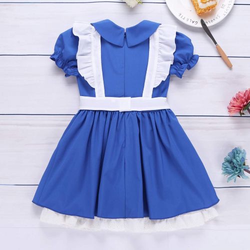  CHICTRY Princess Wonderland Cosplay Classic Blue&White Apron Dress Costume for Baby Toddler Kids Girls