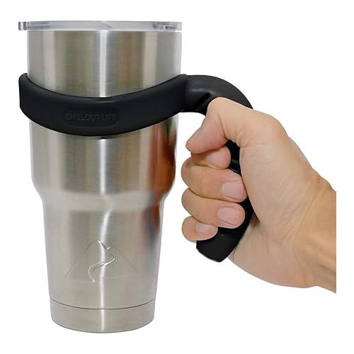  CHILLOUT LIFE Handle for YETI Cup 30 oz - Ozark Trail 30 oz Tumblers, Comfortable Replacement Handle for 30 oz YETI Tumbler & More (Black Handle Only)