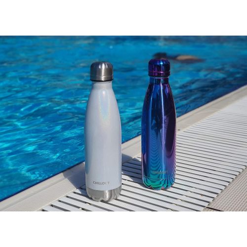  CHILLOUT LIFE Stainless Steel Water Bottle: 17 oz Double Wall Insulated Cola Bottle Shape for Cold and Warm Drinks, BPA Free Metal Sports Bottle