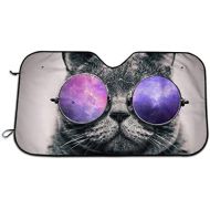 CHILL·TEK Cool Cat with Sunglasses 2 Universal Vehicle Front Window Visor Protector Keep Your Car Cool Size 51.2x27.5 Inch