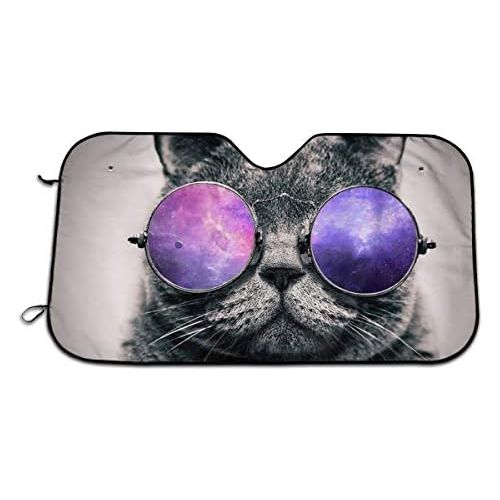  CHILL·TEK Cool Cat with Sunglasses 2 Universal Vehicle Front Window Visor Protector Keep Your Car Cool Size 51.2x27.5 Inch