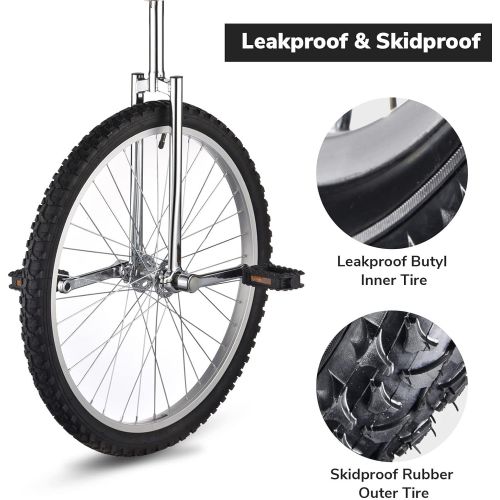  CHIMAERA 24 Wheel Unicycle Skid-Proof Chrome Outdoor Cycling Hobby Circus Recreational