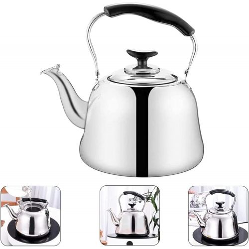  CHLDDHC 2L Kettle Induction Stainless Steel Kettle Whistle Kettle Coffee Pot Wood Handle Kettle For Kitchen Gas Stove Wood Stove