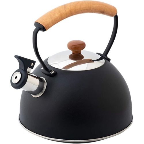  CHLDDHC 3L Kettle Induction Whistling Kettle Made Of Stainless Steel, Kettle For Tea Coffee, With Heat resistant Wooden Handle, For Induction Stove Gas Stove Wood Stove Gas Camping